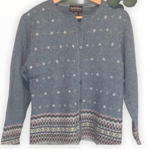 Vintage Woolrich Fair Isle Snowflake Cardigan
